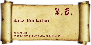 Watz Bertalan névjegykártya